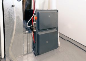 High energy efficient Furnace in a basement